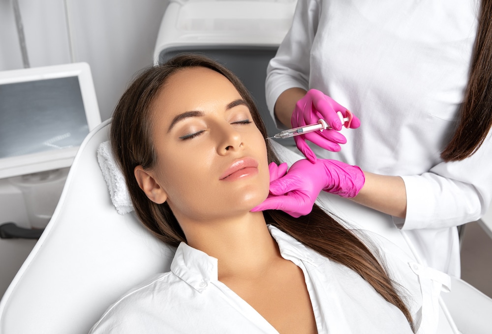 Woman getting Juvederm injections