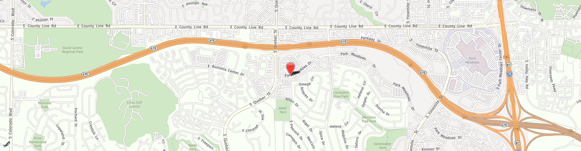 Location Map: 7430 E Park Meadows Dr. Lone Tree, CO 80124