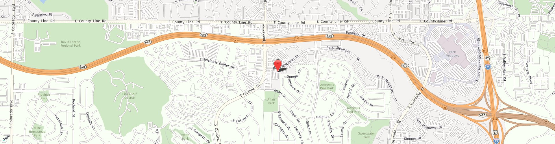 Location Map: 7430 E Park Meadows Dr. Lone Tree, CO 80124