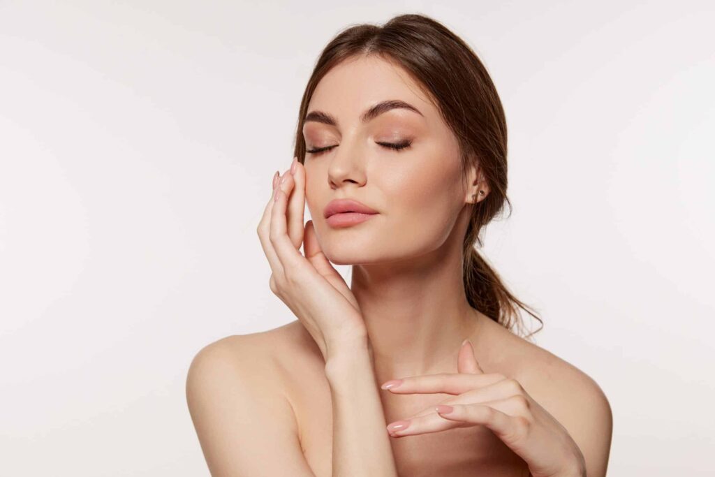 Woman with rejuvenated face after trying the right combination of dermal fillers