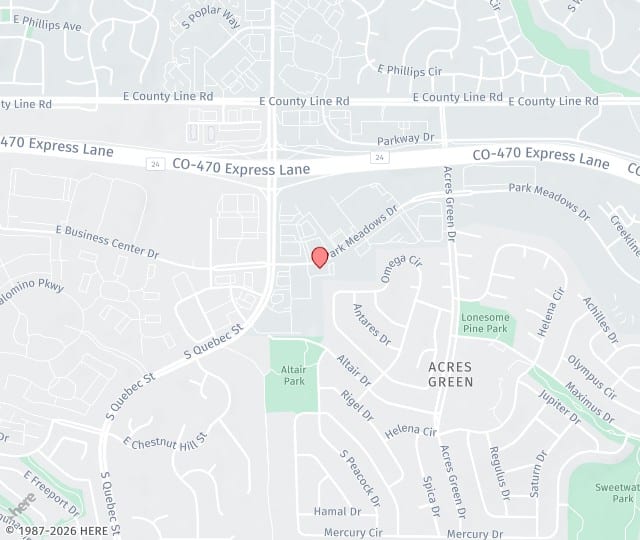 Location Map: 7430 Park Meadows Drive, #300 Lone Tree, Colorado 80124